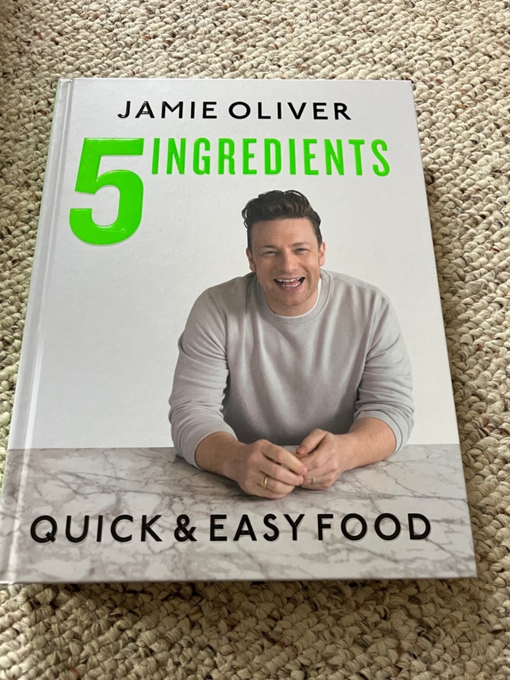 Jamie Oliver 5 Ingredients Cookbook - White & Neon Green Cover